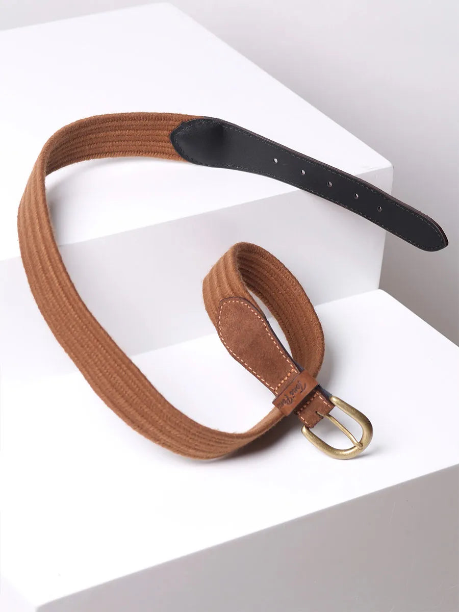 Women's belt in woolly fabric