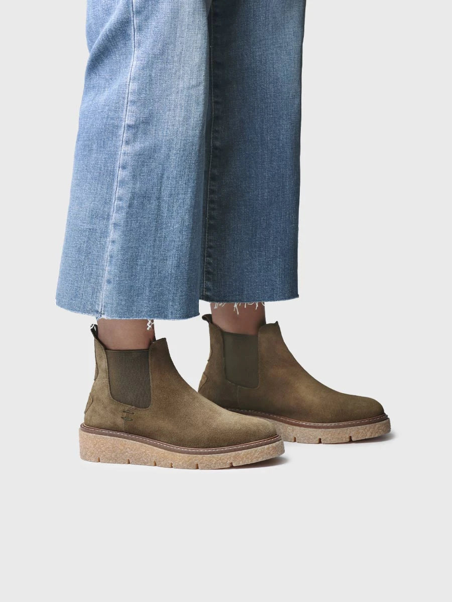 Stiefelette aus Veloursleder für Damen mit Seitenelastik | NANTES-SY