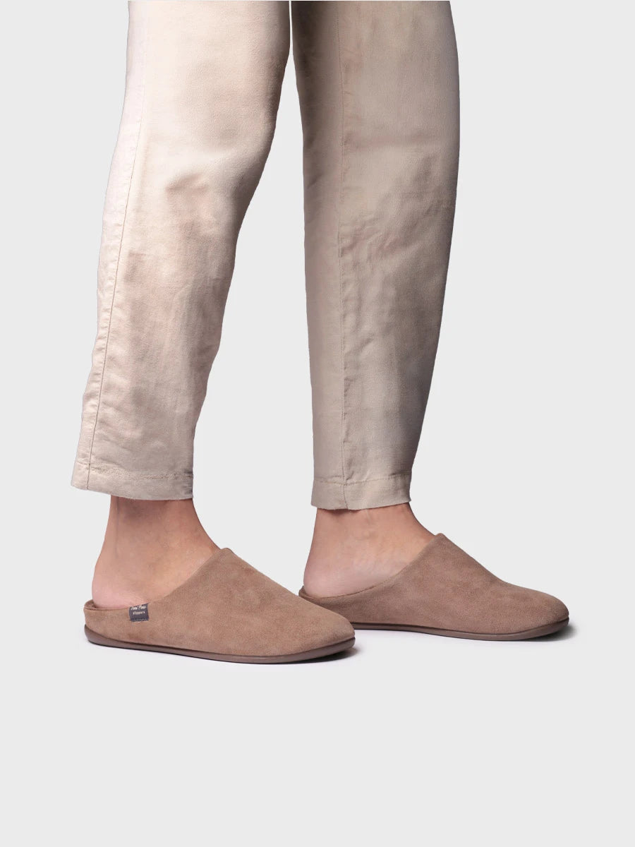 Slipper oberta de pell amb folre interior per a home | NAPOLI