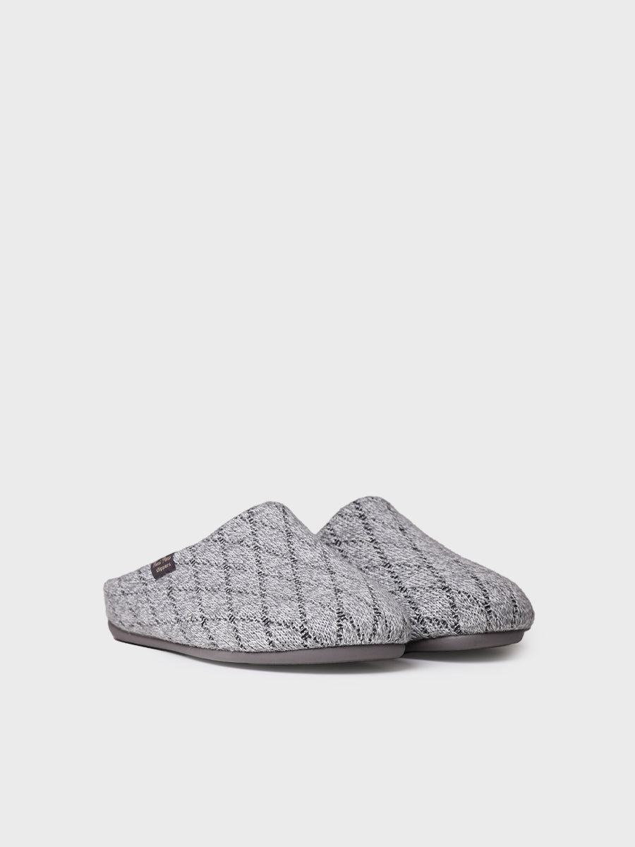 zapatillas de casa hombre - Zapatilla de casa tipo zueco para hombre en tejido en Gris | NAUEL-KM - Toni Pons
