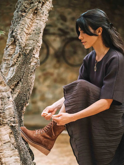 Botines mujer - Botín de mujer en serraje con cordones | NIMES-SY - Toni Pons