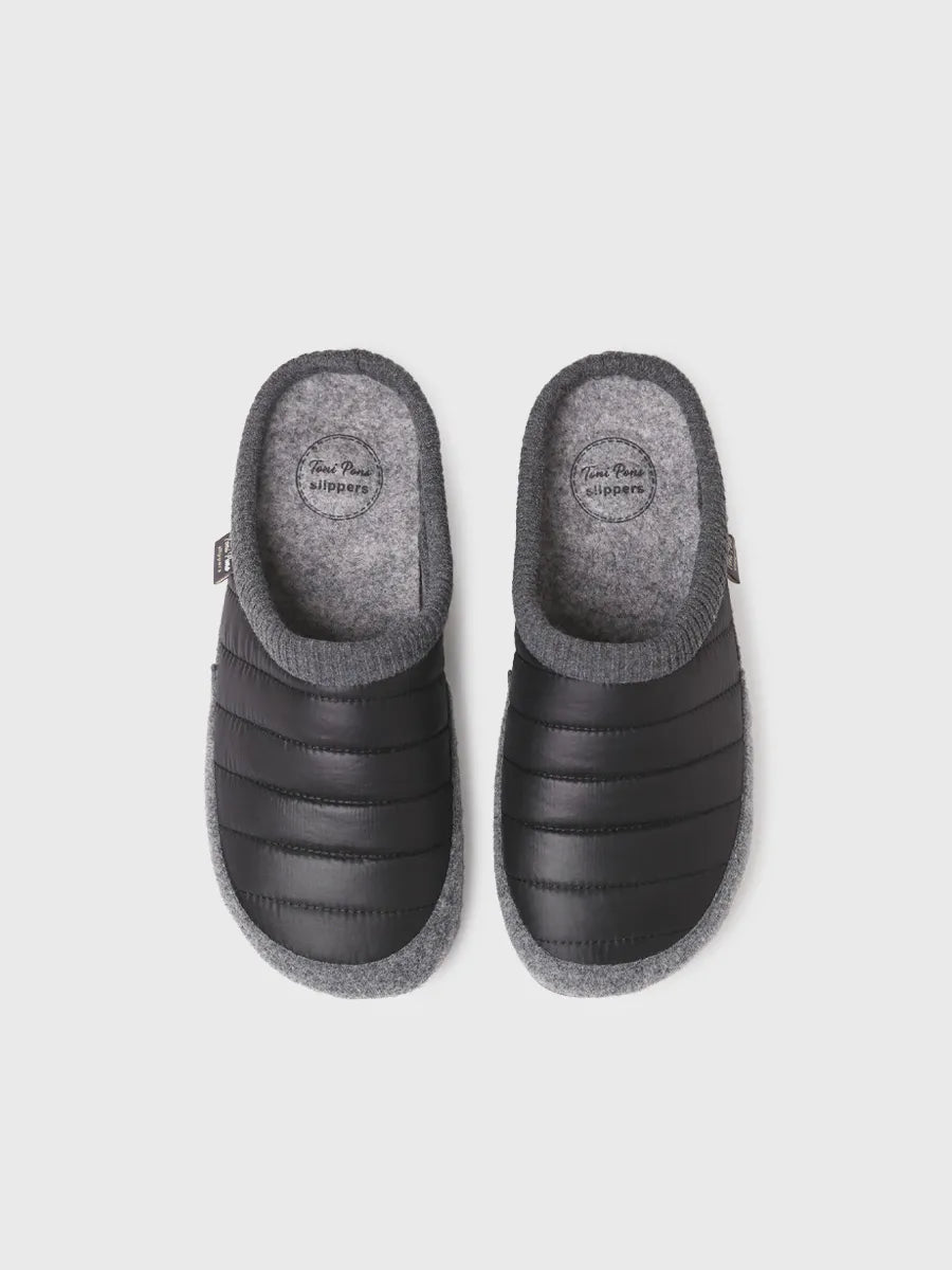 zapatillas de casa hombre - Zapatilla de casa tipo zueco en tejido acolchado y fieltro | NIX-TK - Toni Pons