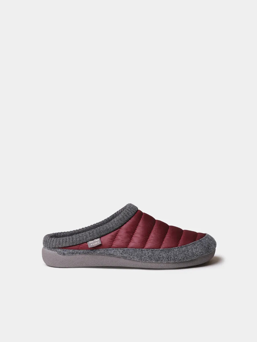 Zapatilla de casa tipo zueco en tejido acolchado y fieltro | NIX-TK