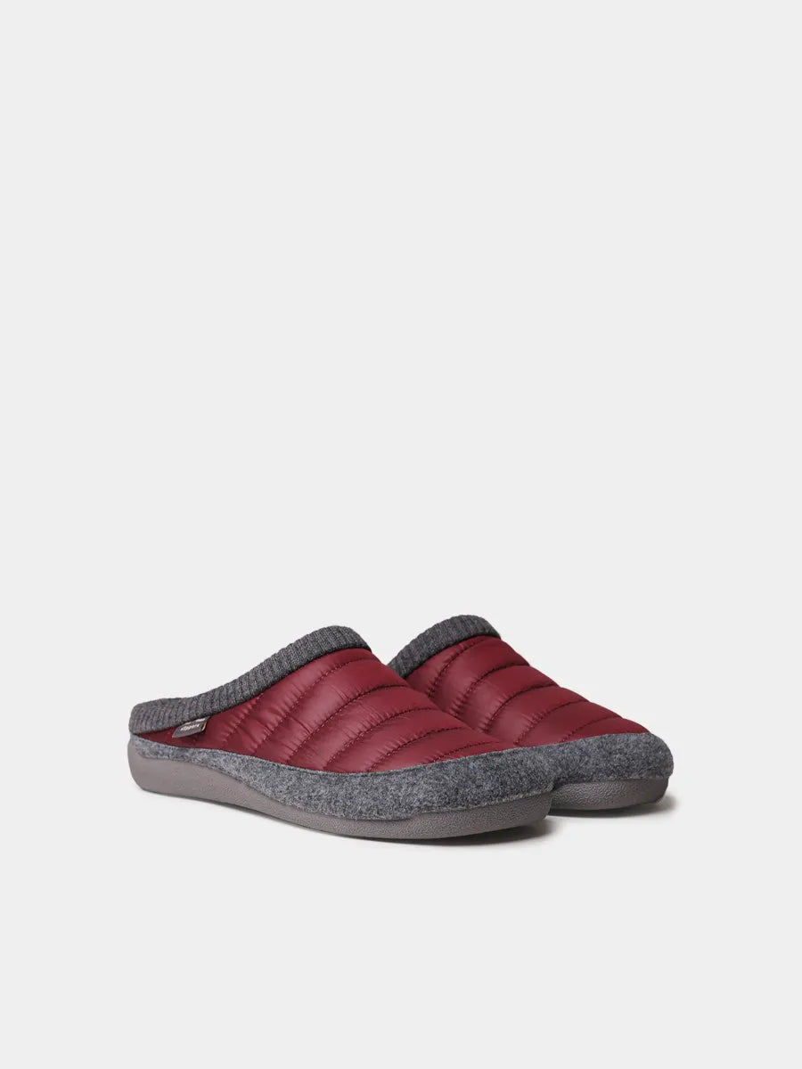Zapatilla de casa tipo zueco en tejido acolchado y fieltro | NIX-TK