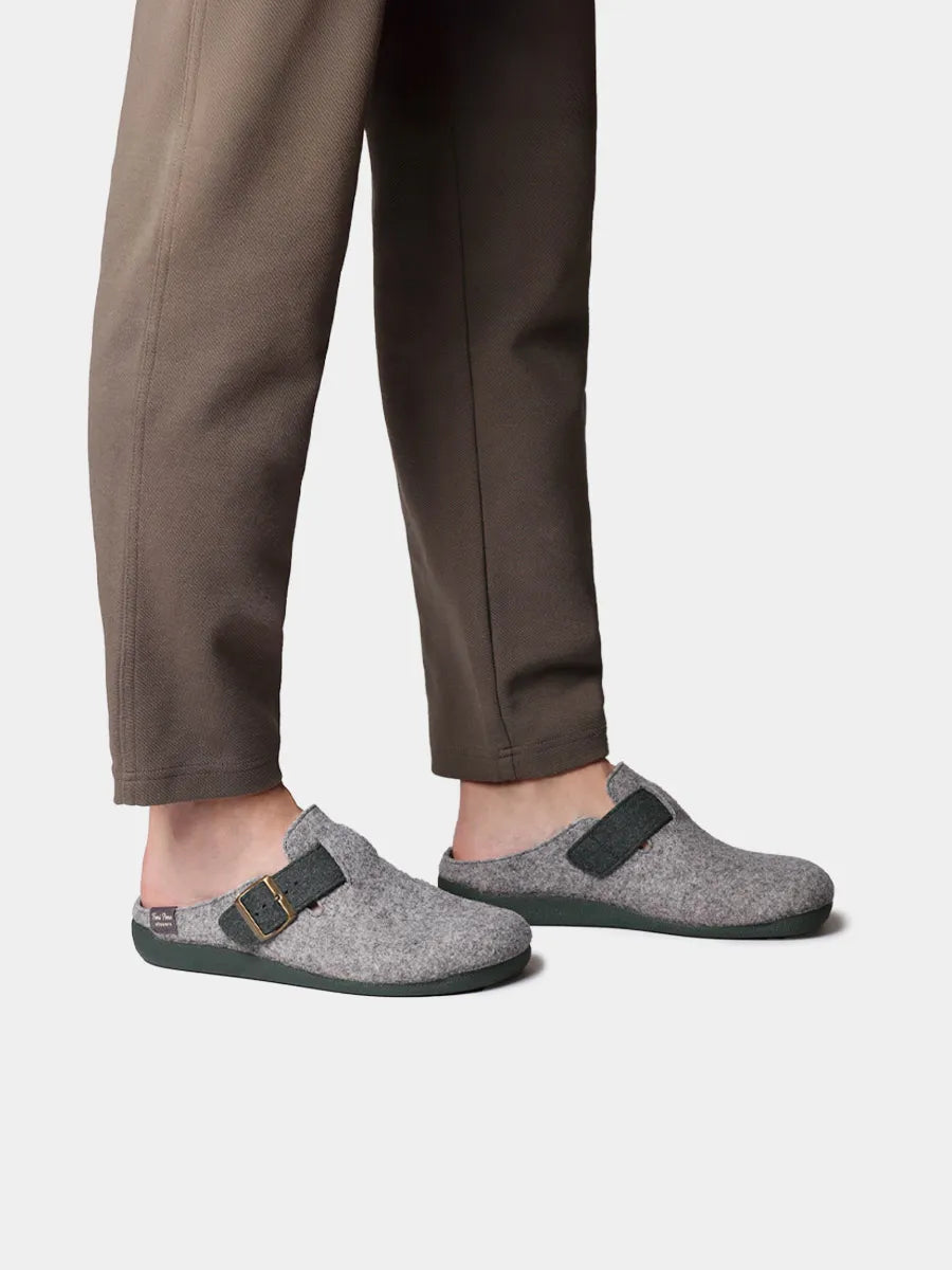 Zapatilla tipo zueco para hombre en fieltro reciclado | NORTON-FR
