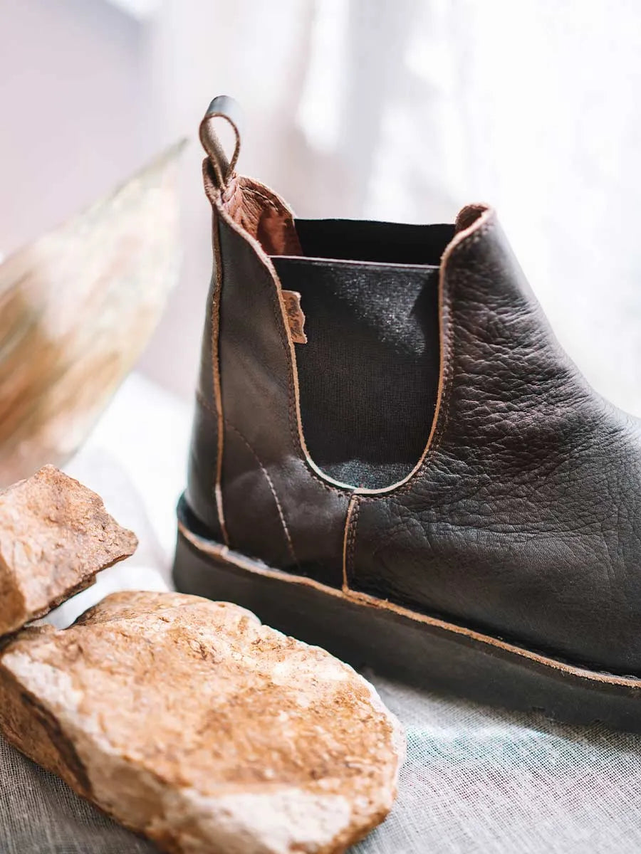 Botines hombre - Botín de piel con elásticos laterales para hombre | OCTAVI - Toni Pons