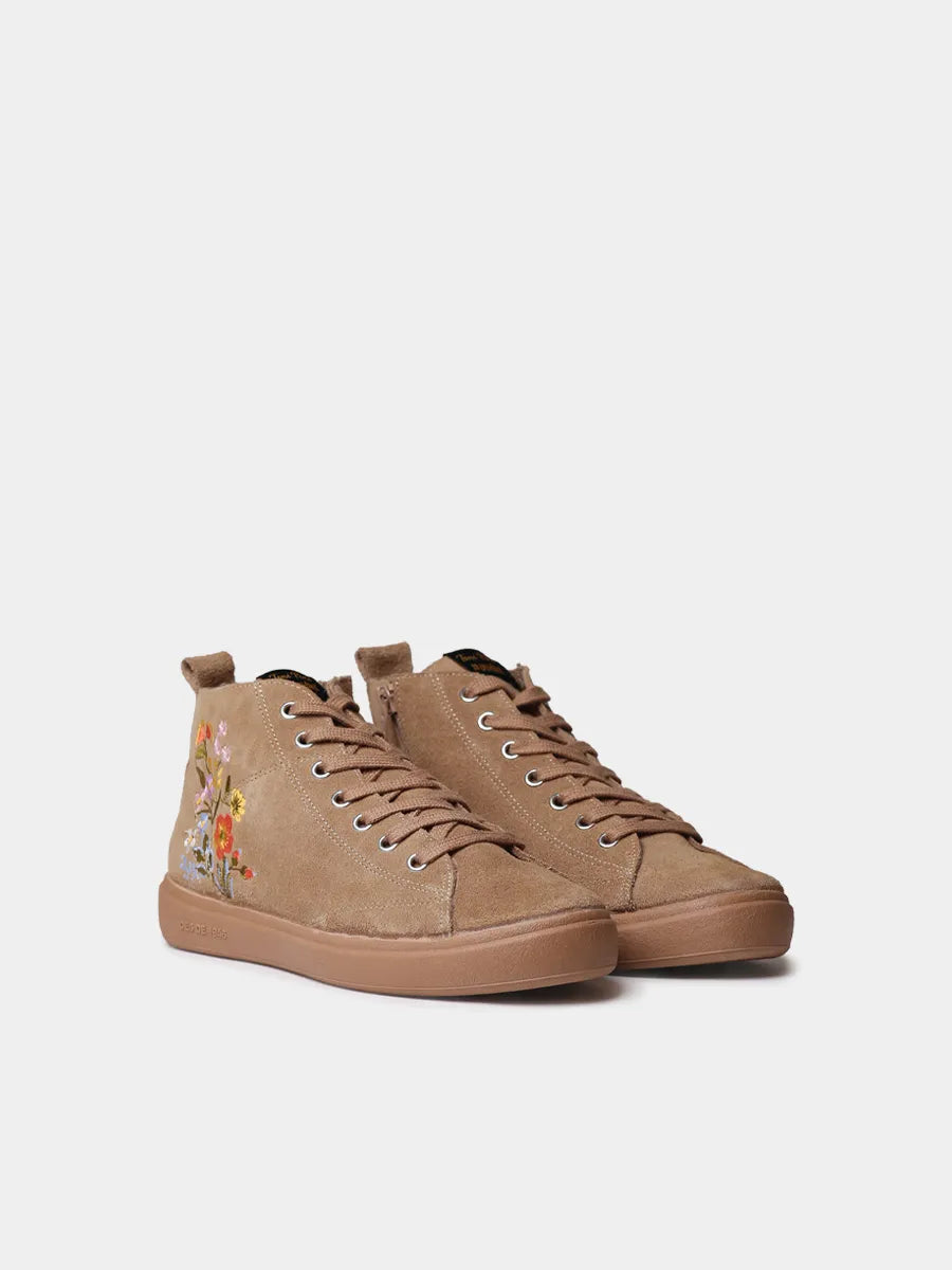 Botines mujer - Botín para mujer en serraje con bordado floral | ORDIS - Toni Pons