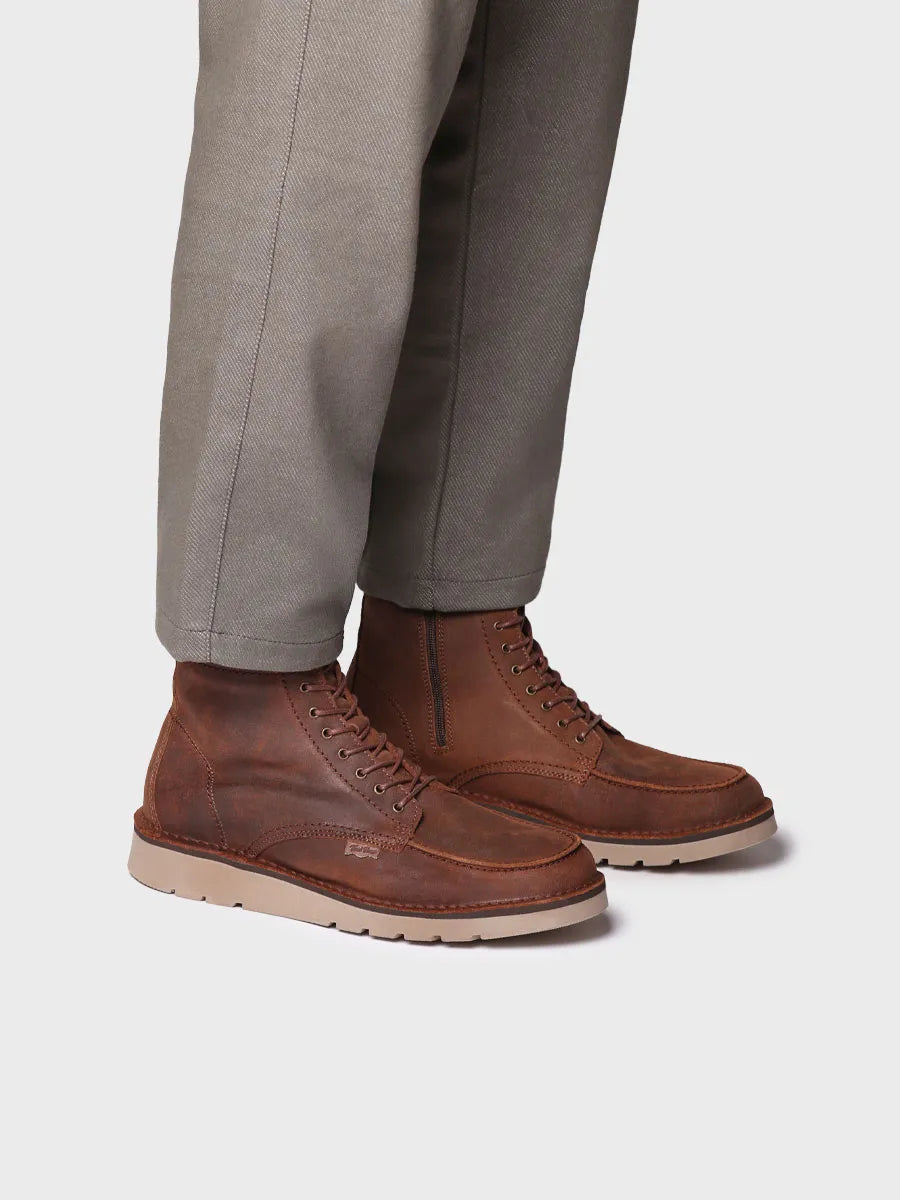 botines hombre - Botín de piel para hombre con cordones | ORIOL-SW - Toni Pons