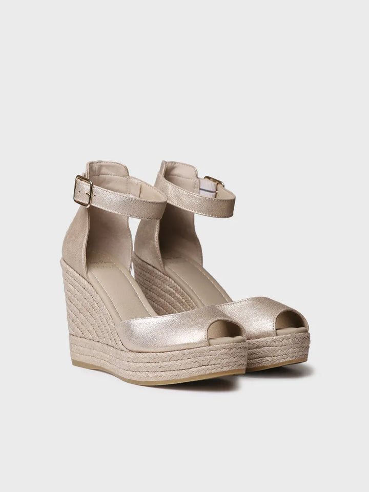 alpargatas mujer - Alpargata alta de mujer en piel con cuña | OTILE - Toni Pons