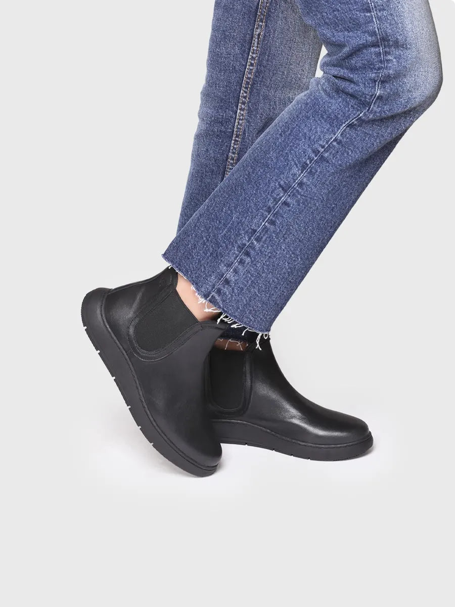 botines mujer - Botín de piel para mujer con elásticos laterales | PADUA  - Toni Pons