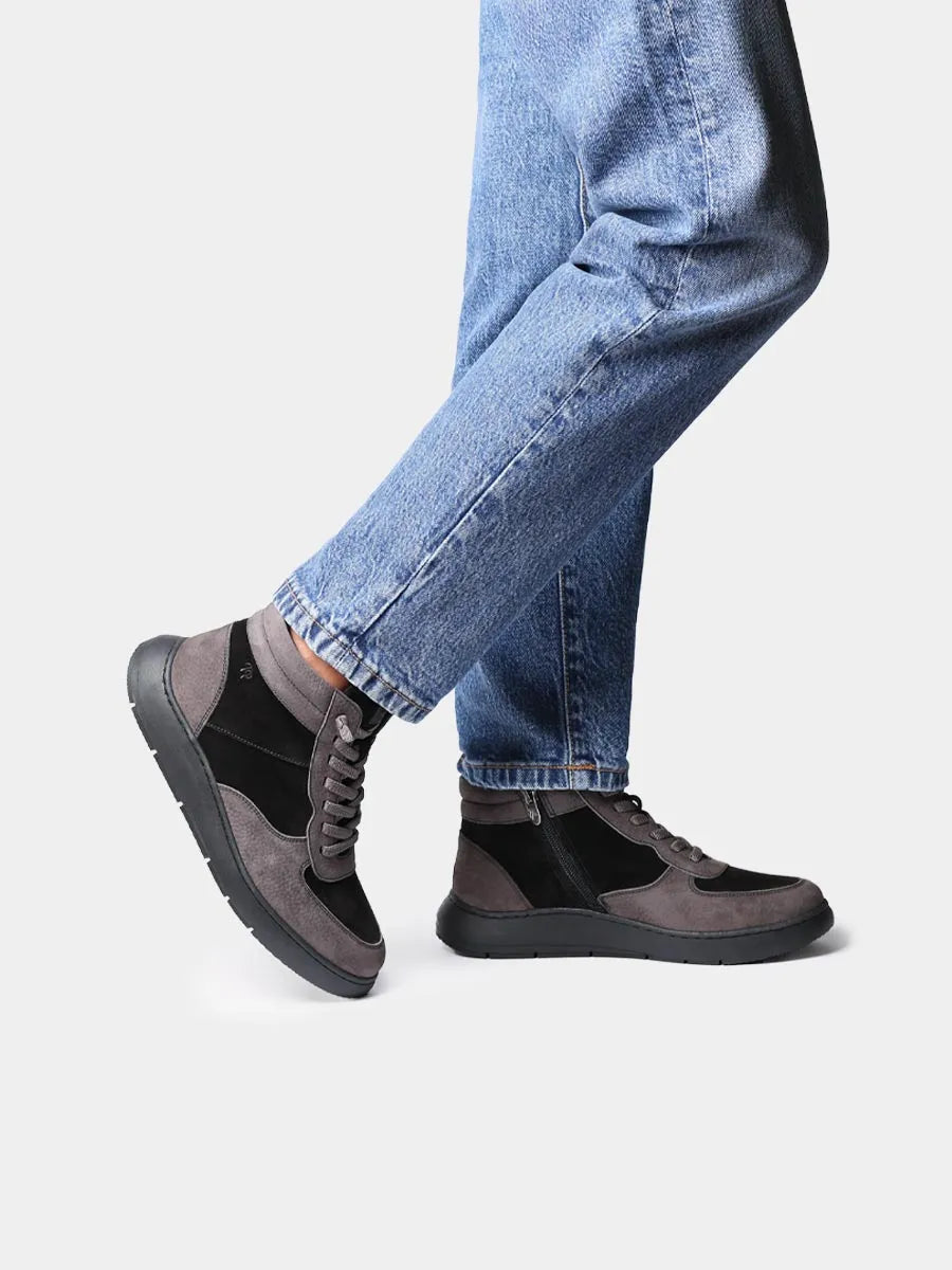 Zapatos mujer - Zapatilla abotinada de mujer en serraje con cremallera | PANAMA - Toni Pons