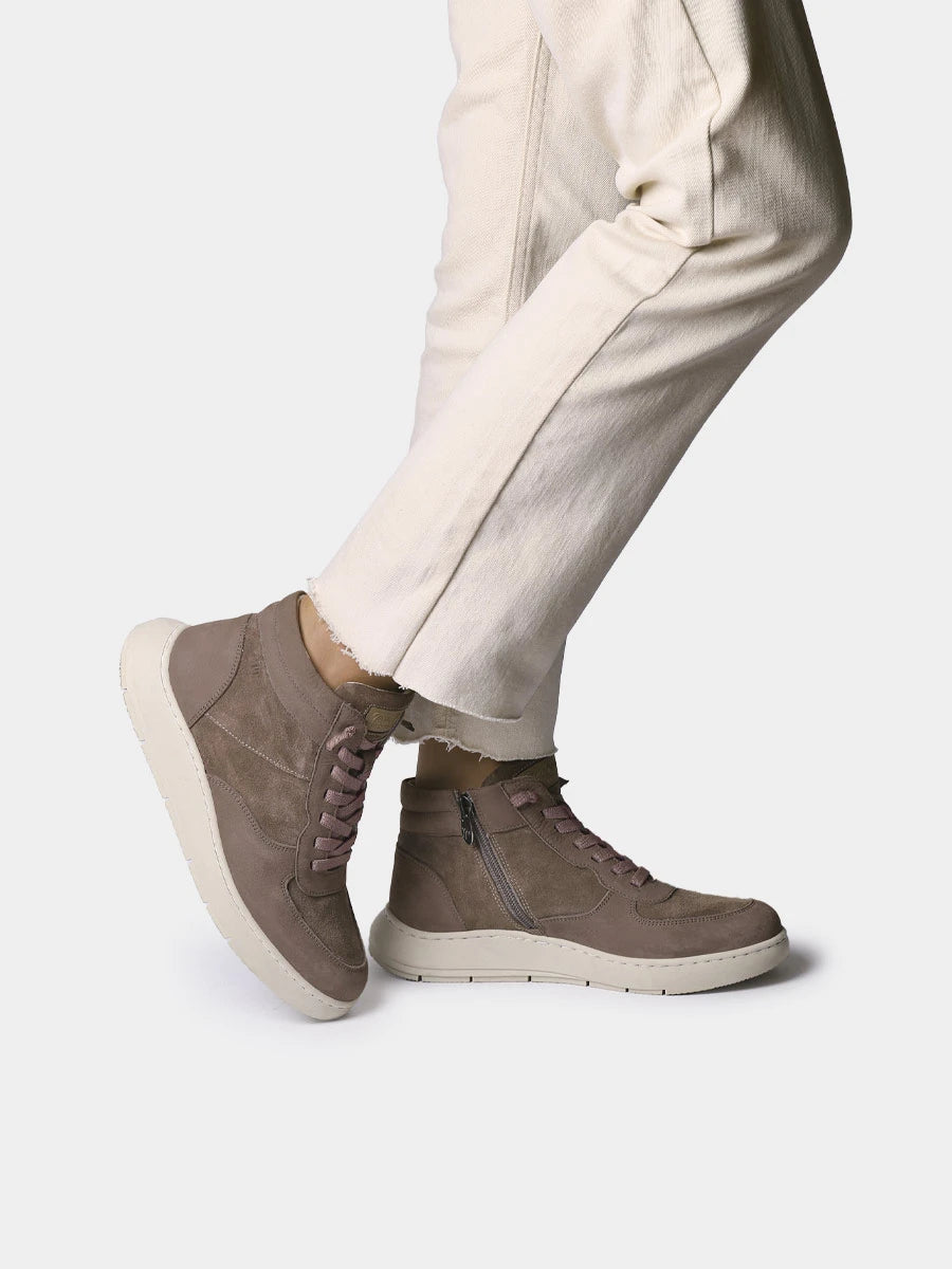 Zapatos mujer - Zapatilla abotinada de mujer en serraje con cremallera | PANAMA - Toni Pons