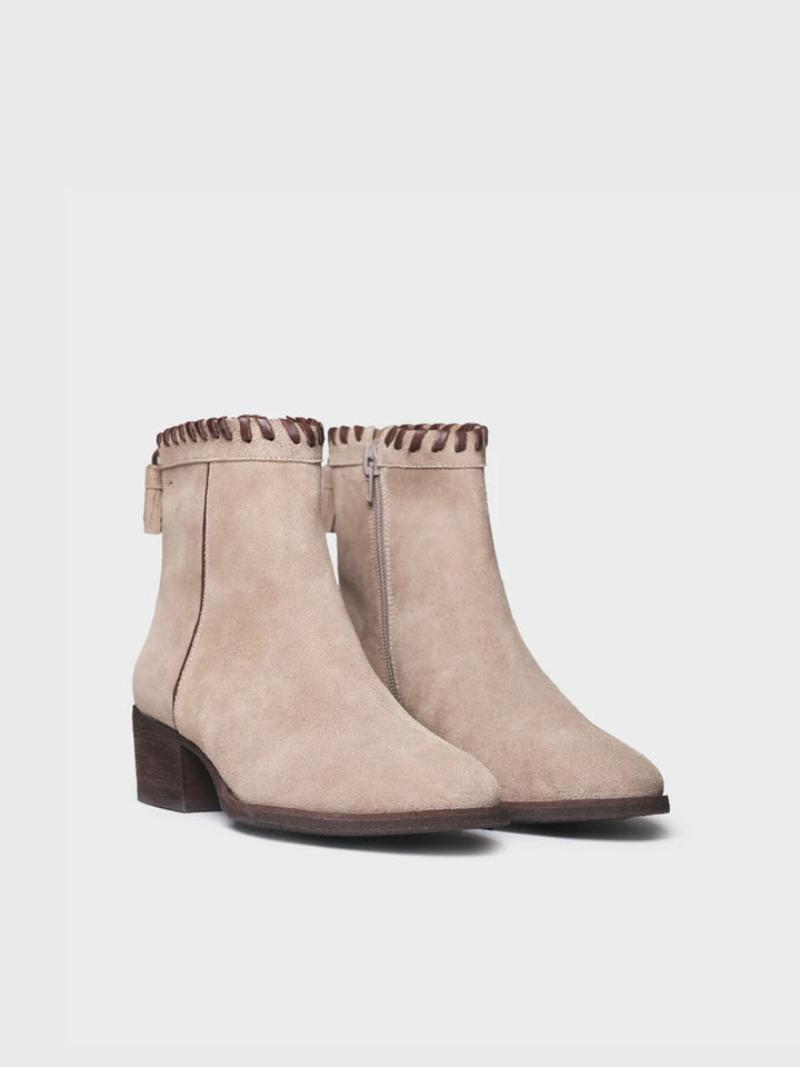 Botines mujer - Botín en serraje con trenzado y borlas para mujer | PATERNA-SY - Toni Pons