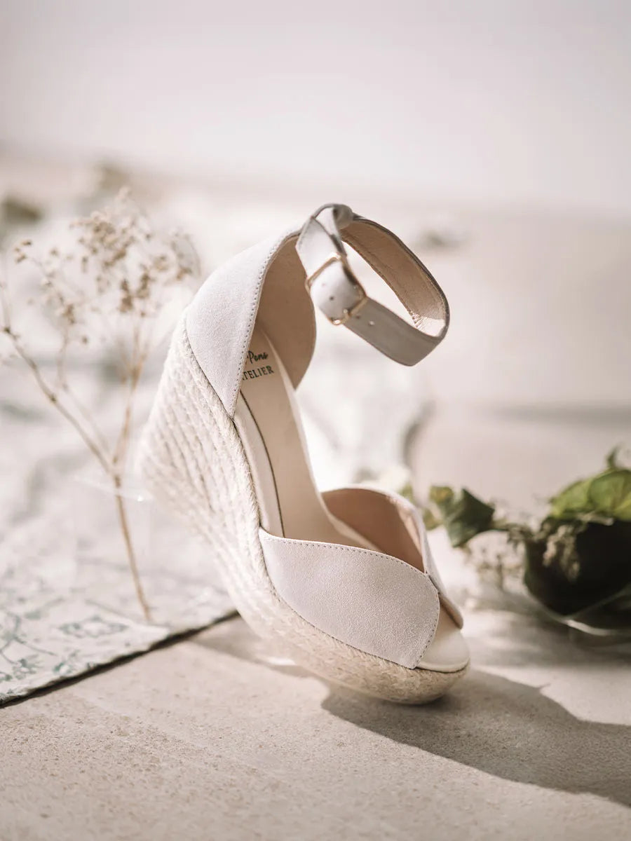 White espadrilles with wedge for bride