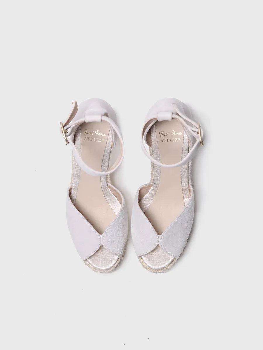 White espadrilles with wedge for bride