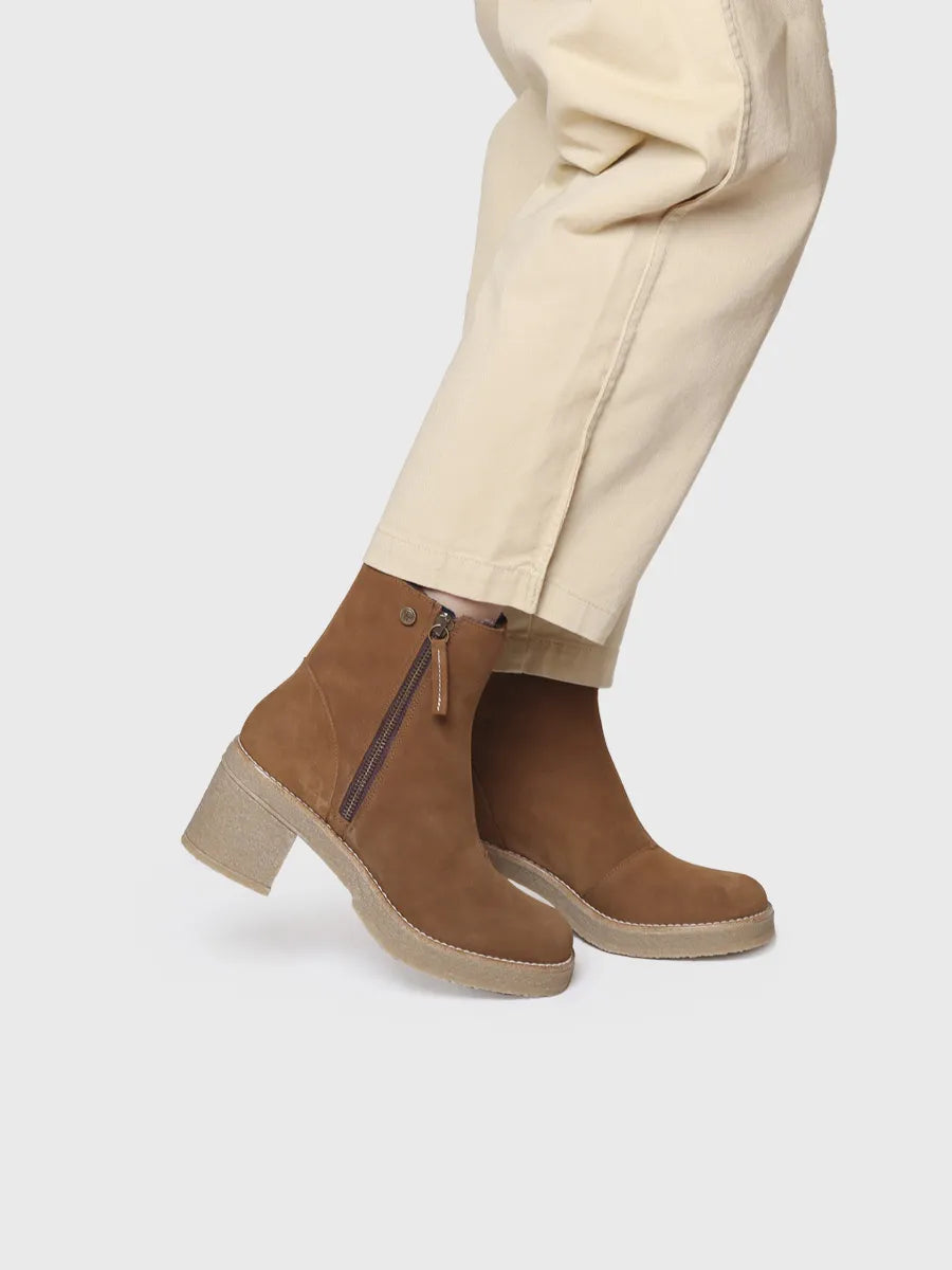 botines mujer - Botín de tacón ancho para mujer en serraje | PERU-SY - Toni Pons