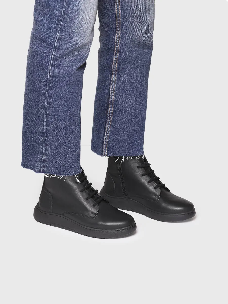 botines mujer - Botín de piel para mujer con cordones | PESCARA - Toni Pons