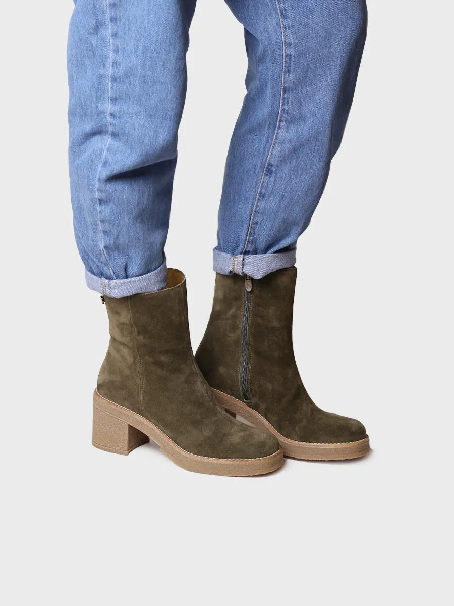 botines mujer - Botín de tacón ancho para mujer en serraje | PIANI-SY  - Toni Pons