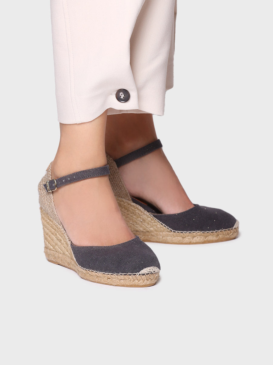 Alpargata mujer - Alpargata de cuña para mujer en lino y algodón  - Toni Pons