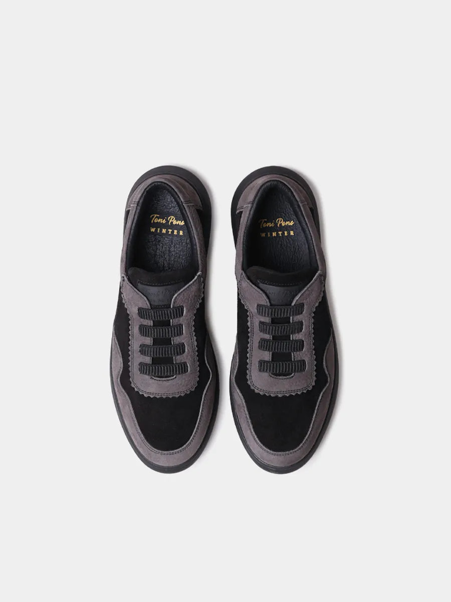 Zapatos con cordones mujer - Zapatilla deportiva de mujer en serraje bicolor | PRESTON - Toni Pons