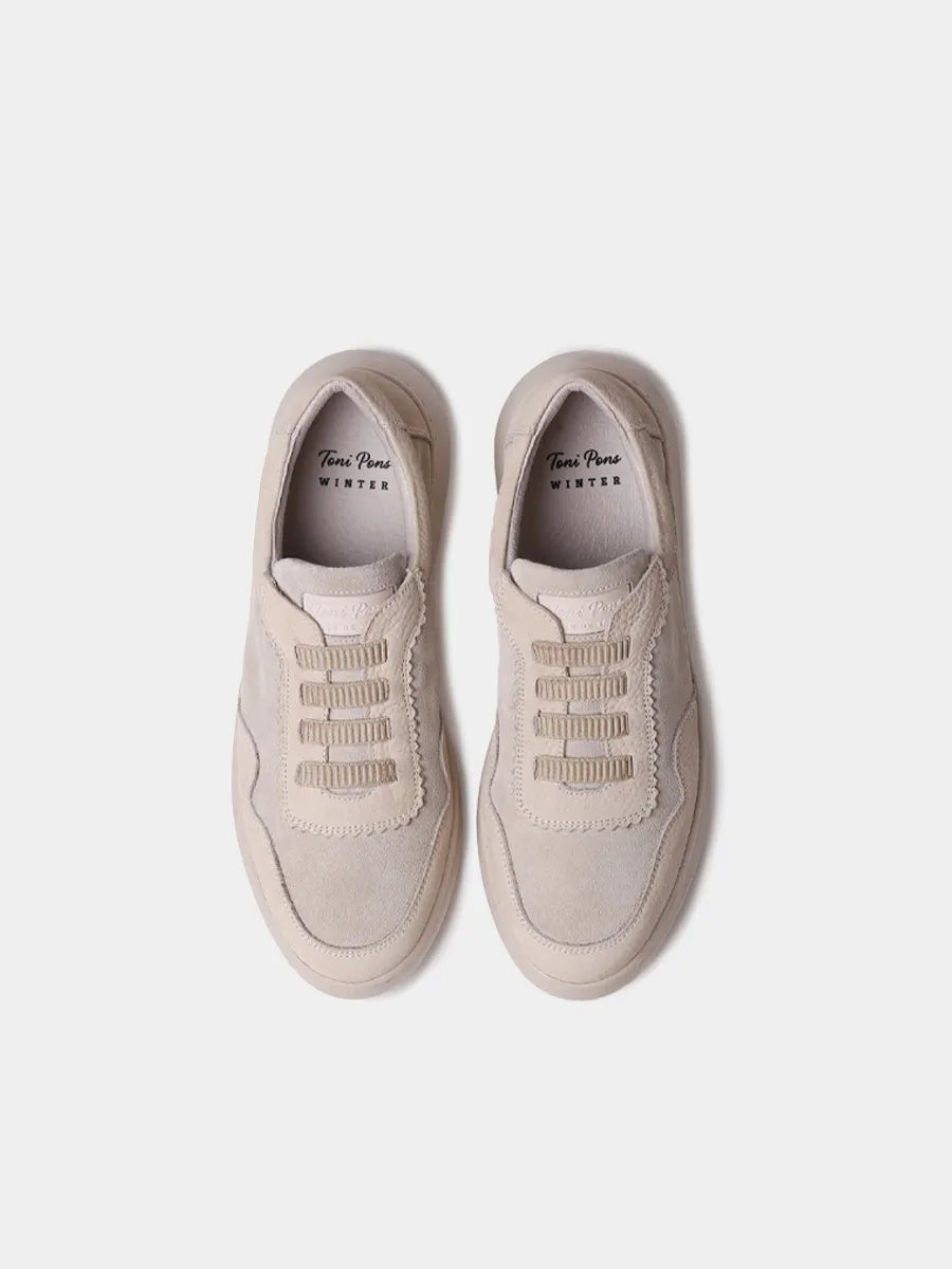 Zapatos con cordones mujer - Zapatilla deportiva de mujer en serraje bicolor | PRESTON - Toni Pons