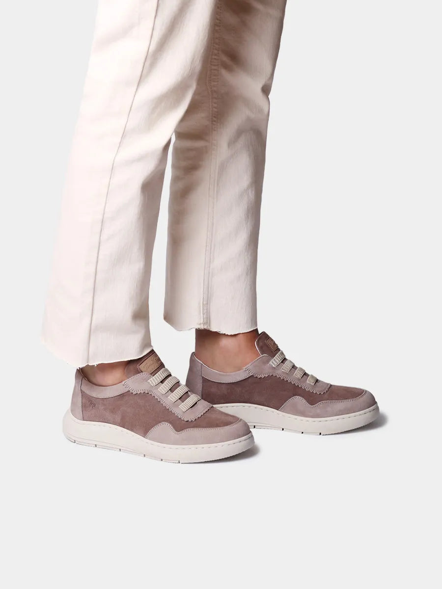 Zapatos con cordones mujer - Zapatilla deportiva de mujer en serraje bicolor | PRESTON - Toni Pons
