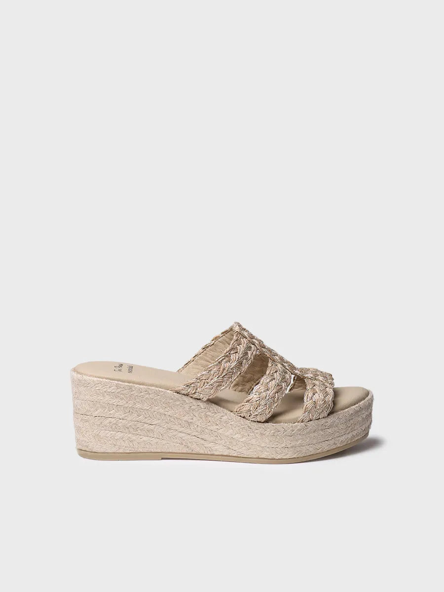 sandalias mujer - Alpargata destalonada de mujer en yute trenzado con cuña | RENI-PH  - Toni Pons