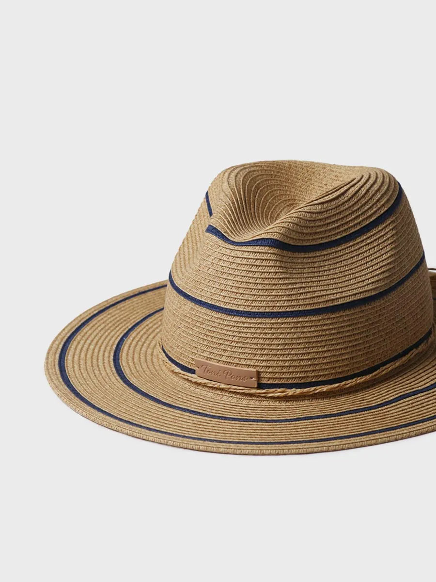 Complementos - Sombrero de paja tipo Panamá con rayas | SABRINA - Toni Pons