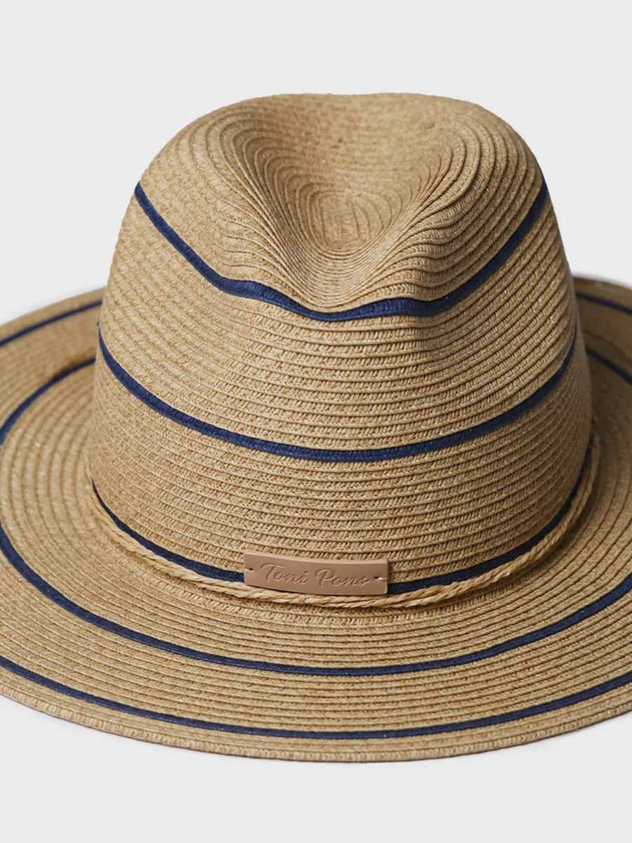Complementos - Sombrero de paja tipo Panamá con rayas | SABRINA - Toni Pons