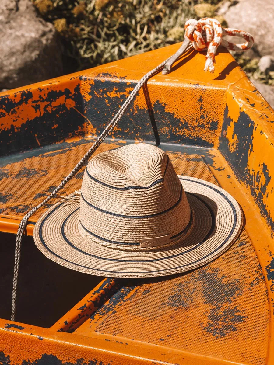 Complementos - Sombrero de paja tipo Panamá con rayas | SABRINA - Toni Pons