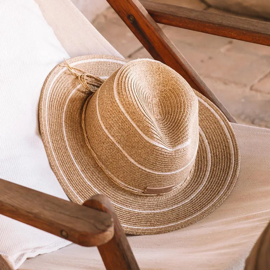 Complementos - Sombrero de paja tipo Panamá con rayas | SABRINA | - Toni Pons
