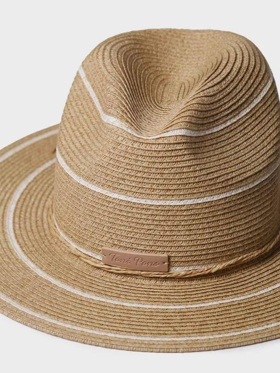 Complementos - Sombrero de paja tipo Panamá con rayas | SABRINA | - Toni Pons