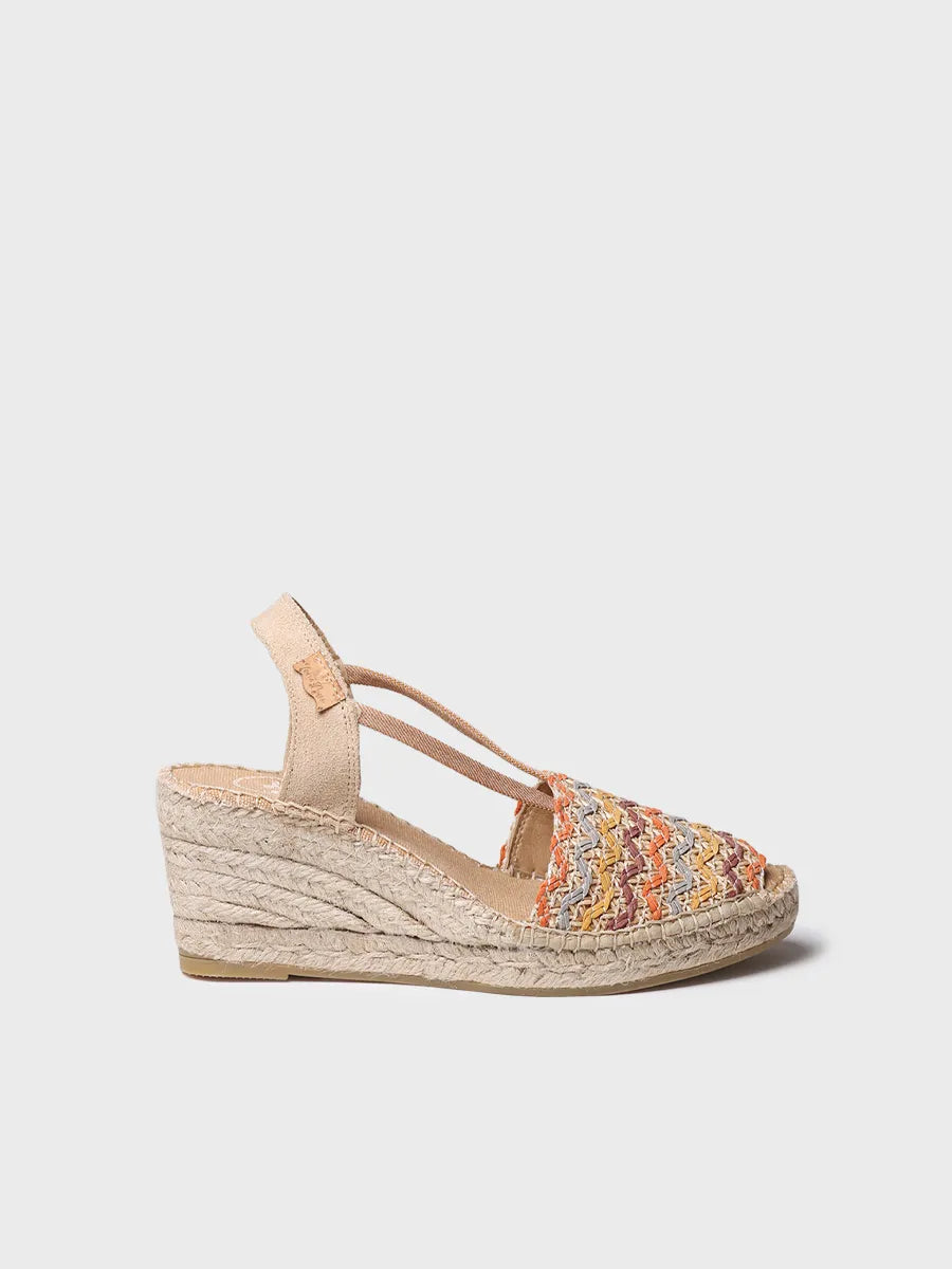alpargatas mujer - Alpargata de mujer en algodón multicolor con cuña | SARA-RS - Toni Pons