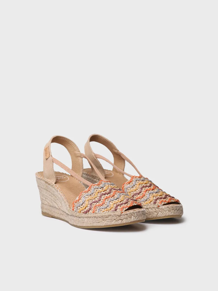 alpargatas mujer - Alpargata de mujer en algodón multicolor con cuña | SARA-RS - Toni Pons