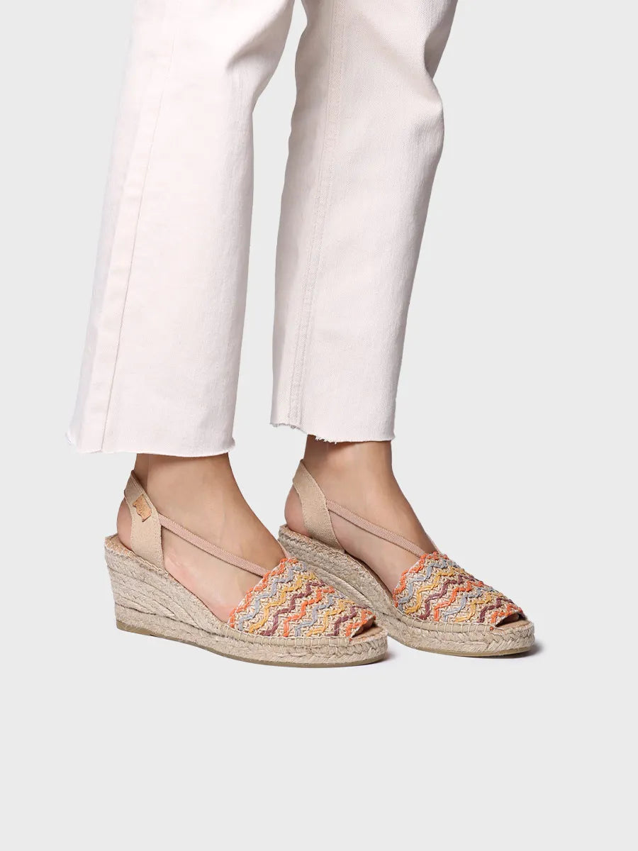 alpargatas mujer - Alpargata de mujer en algodón multicolor con cuña | SARA-RS - Toni Pons