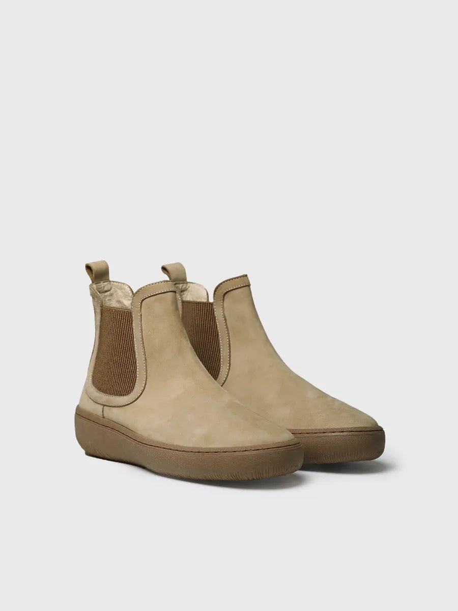 botines mujer - Botín para mujer en piel nobuk con elásticos laterales | SERRA - Toni Pons