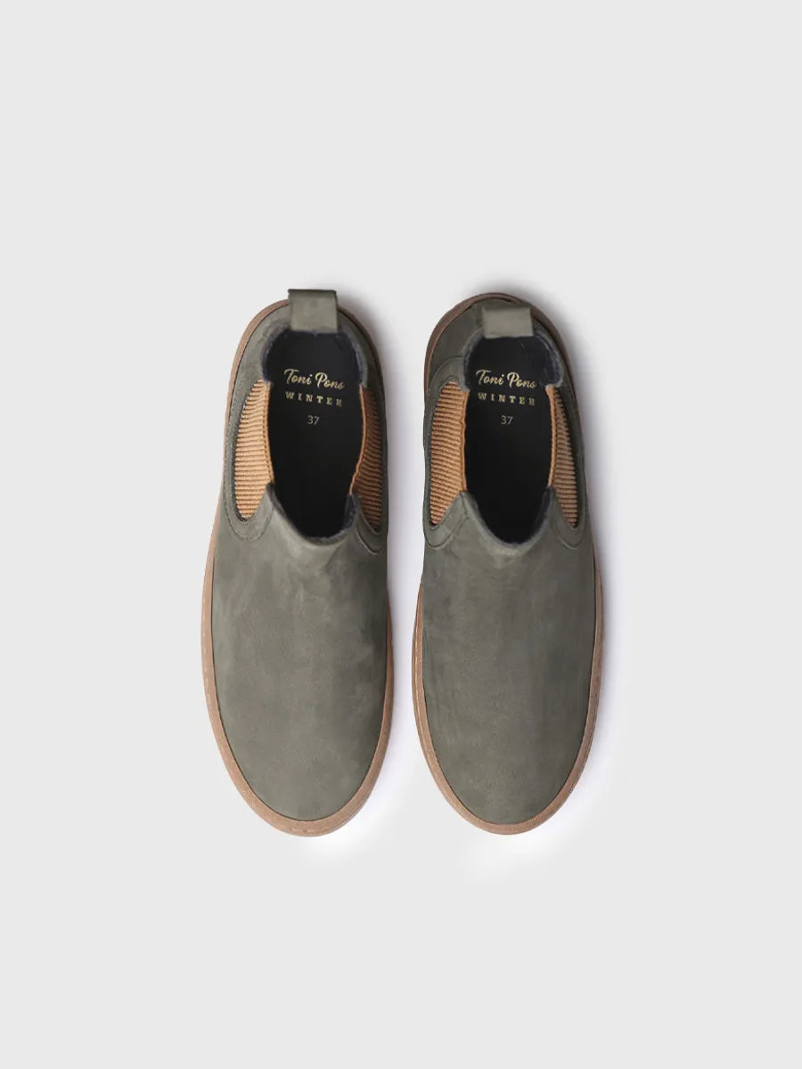 botines mujer - Botín para mujer en piel nobuk con elásticos laterales | SERRA  - Toni Pons