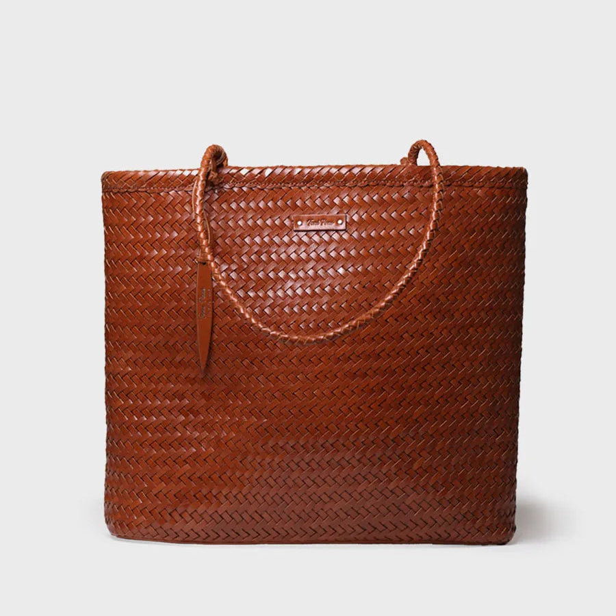 Complementos - Bolso shopper en cuero trenzado con bolsillo interior | SIMONA - Toni Pons
