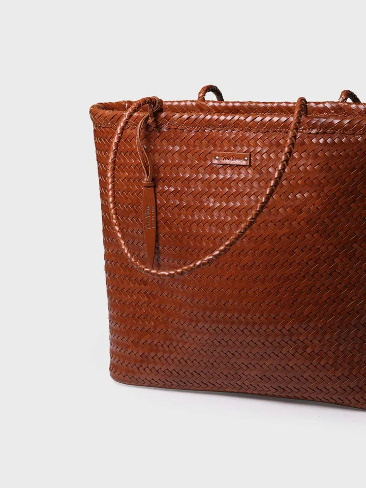 Complementos - Bolso shopper en cuero trenzado con bolsillo interior | SIMONA - Toni Pons