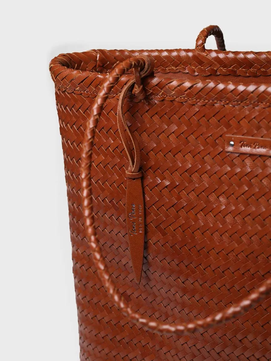 Complementos - Bolso shopper en cuero trenzado con bolsillo interior | SIMONA - Toni Pons