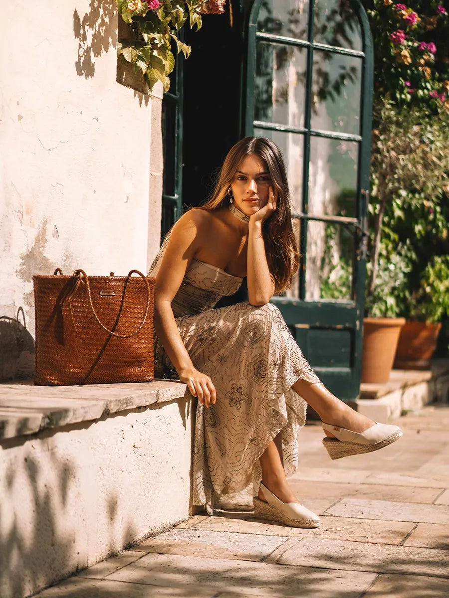 Complementos - Bolso shopper en cuero trenzado con bolsillo interior | SIMONA - Toni Pons