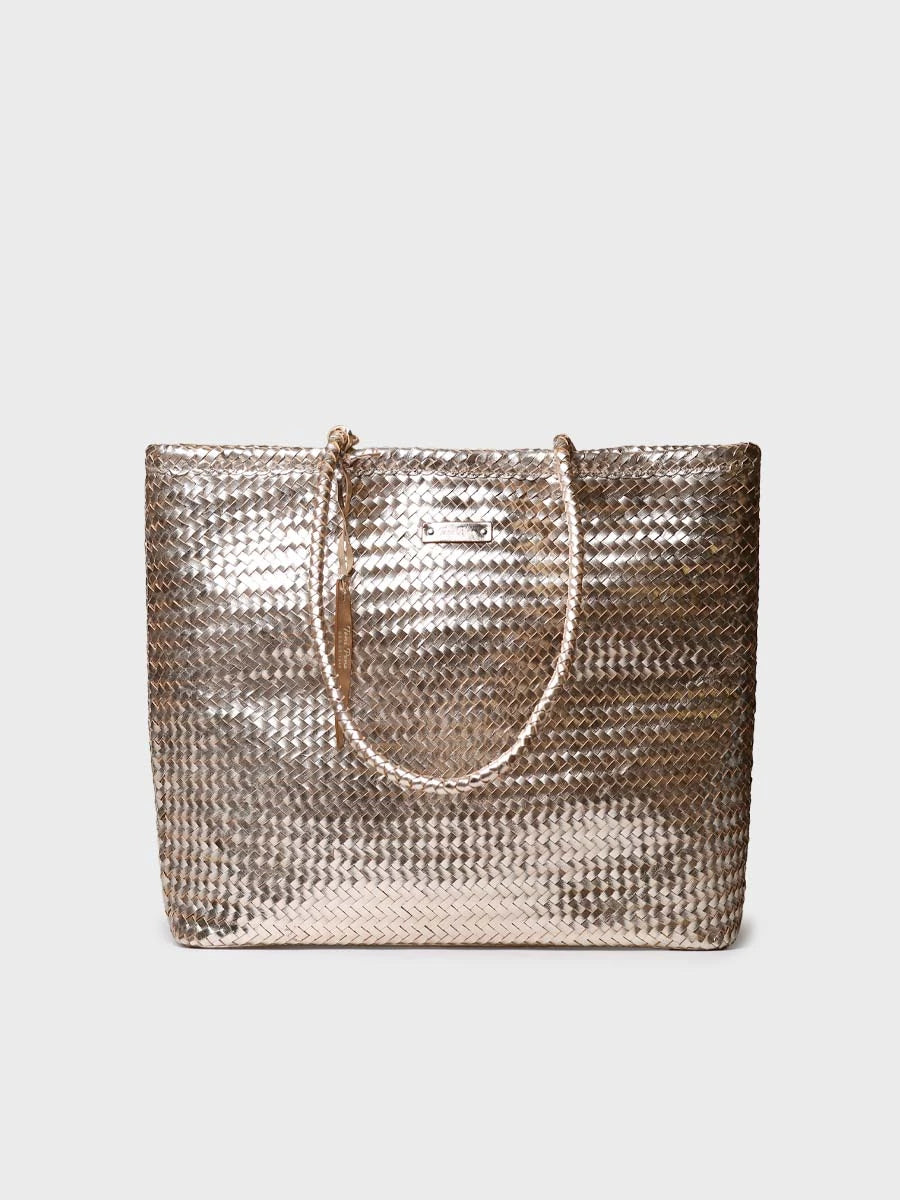 Complementos - Bolso shopper en cuero trenzado con bolsillo interior | SIMONA - Toni Pons