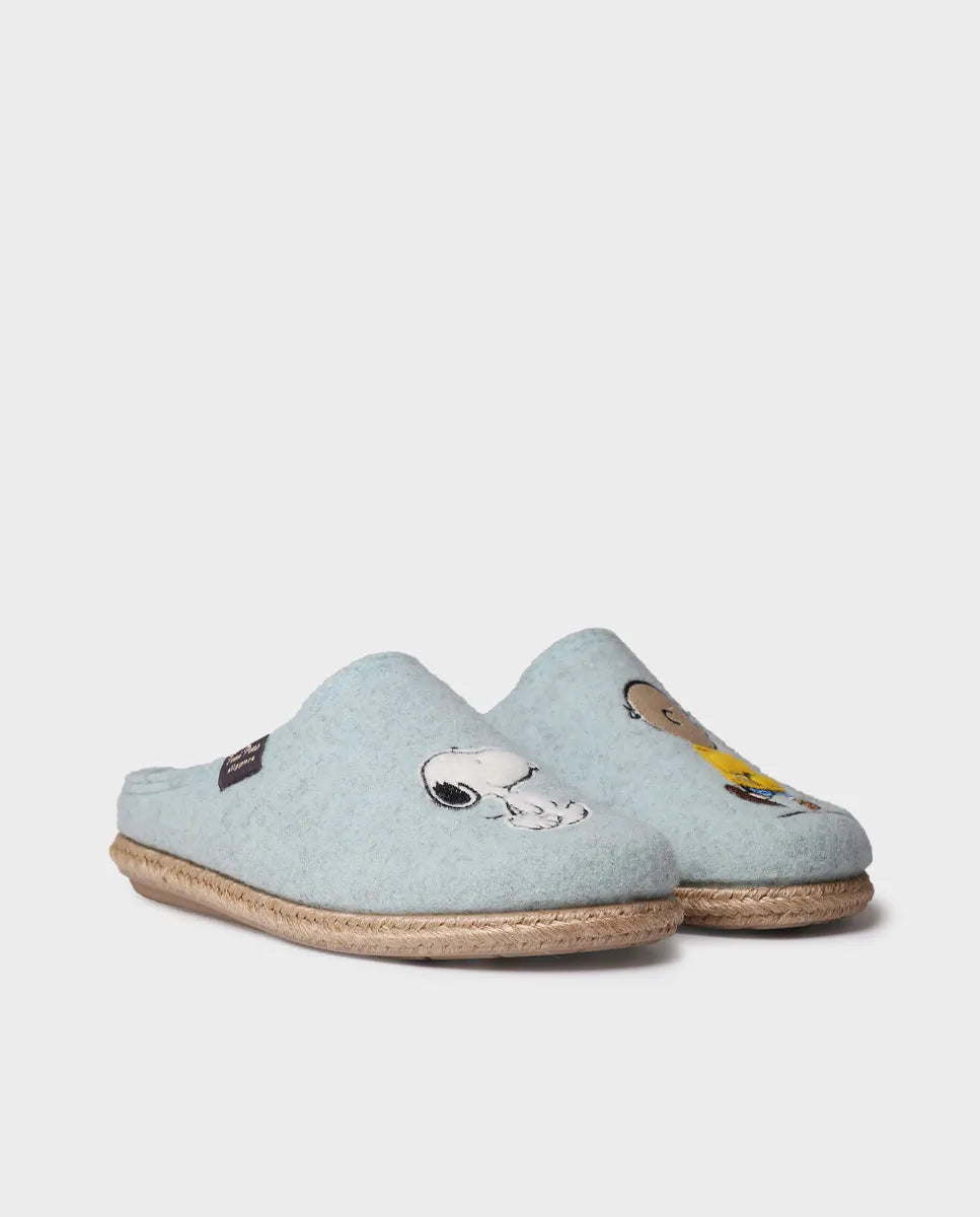 Slippers tipo zueco de Snoopy para mujer en fieltro | SNOOPY