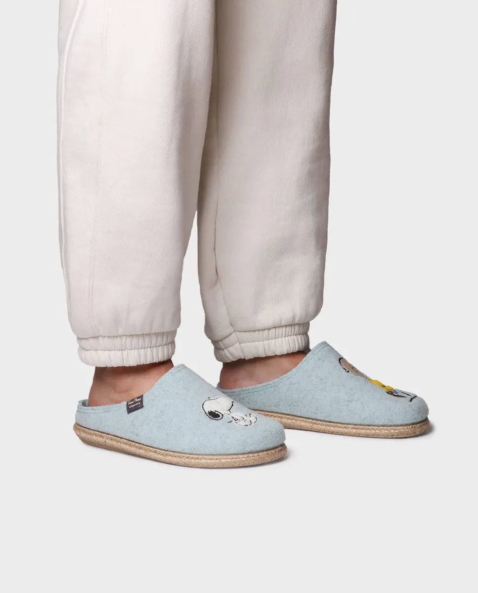 Slippers tipo zueco de Snoopy para mujer en fieltro | SNOOPY