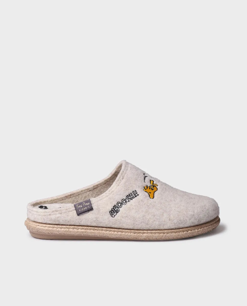 Women's high-cut slipper in fabric