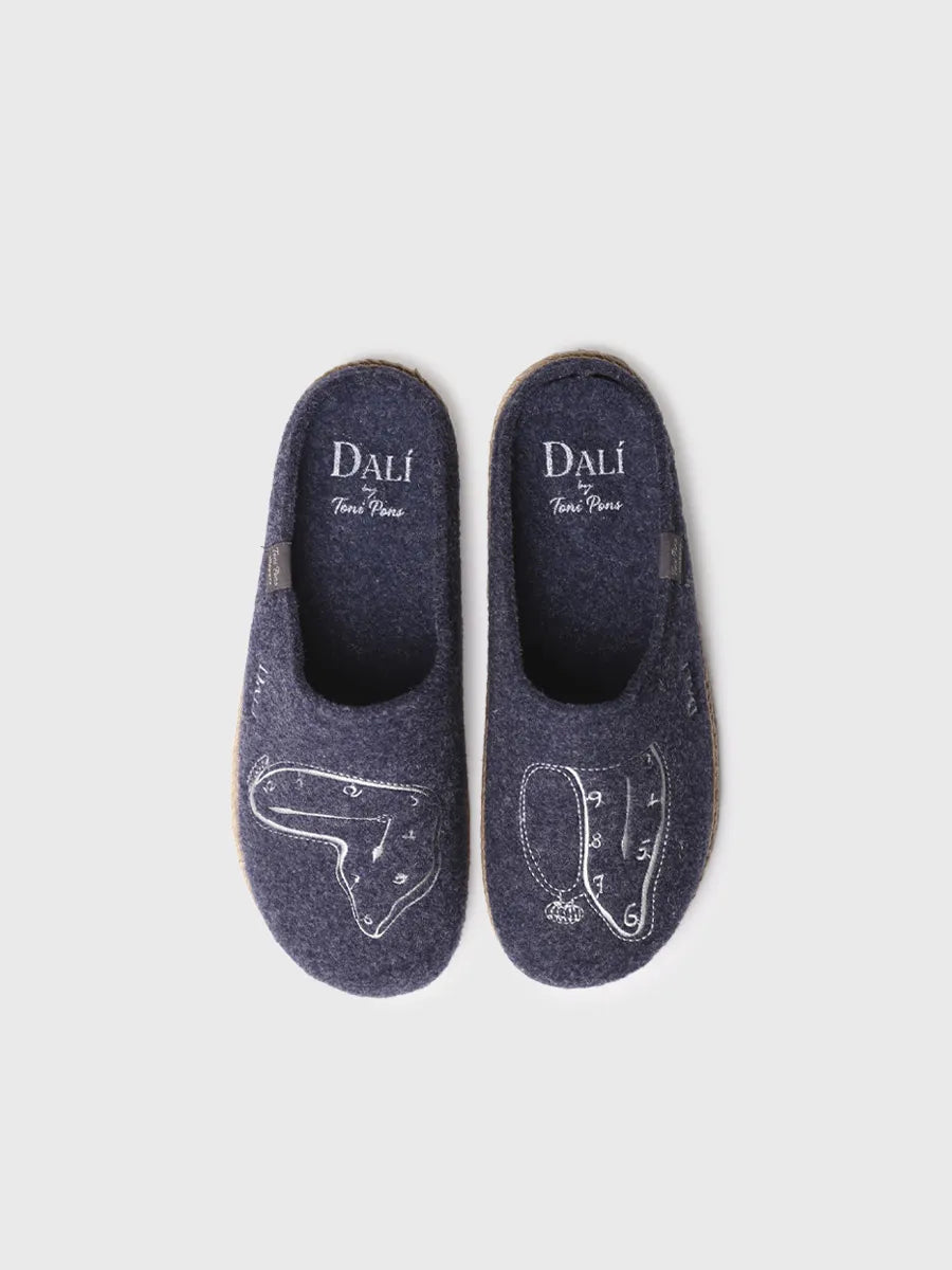 zapatillas de casa hombre - Zapatillas de casa de hombre inspiradas en la obra de Salvador Dalí en azul marino | SOMNI  - Toni Pons