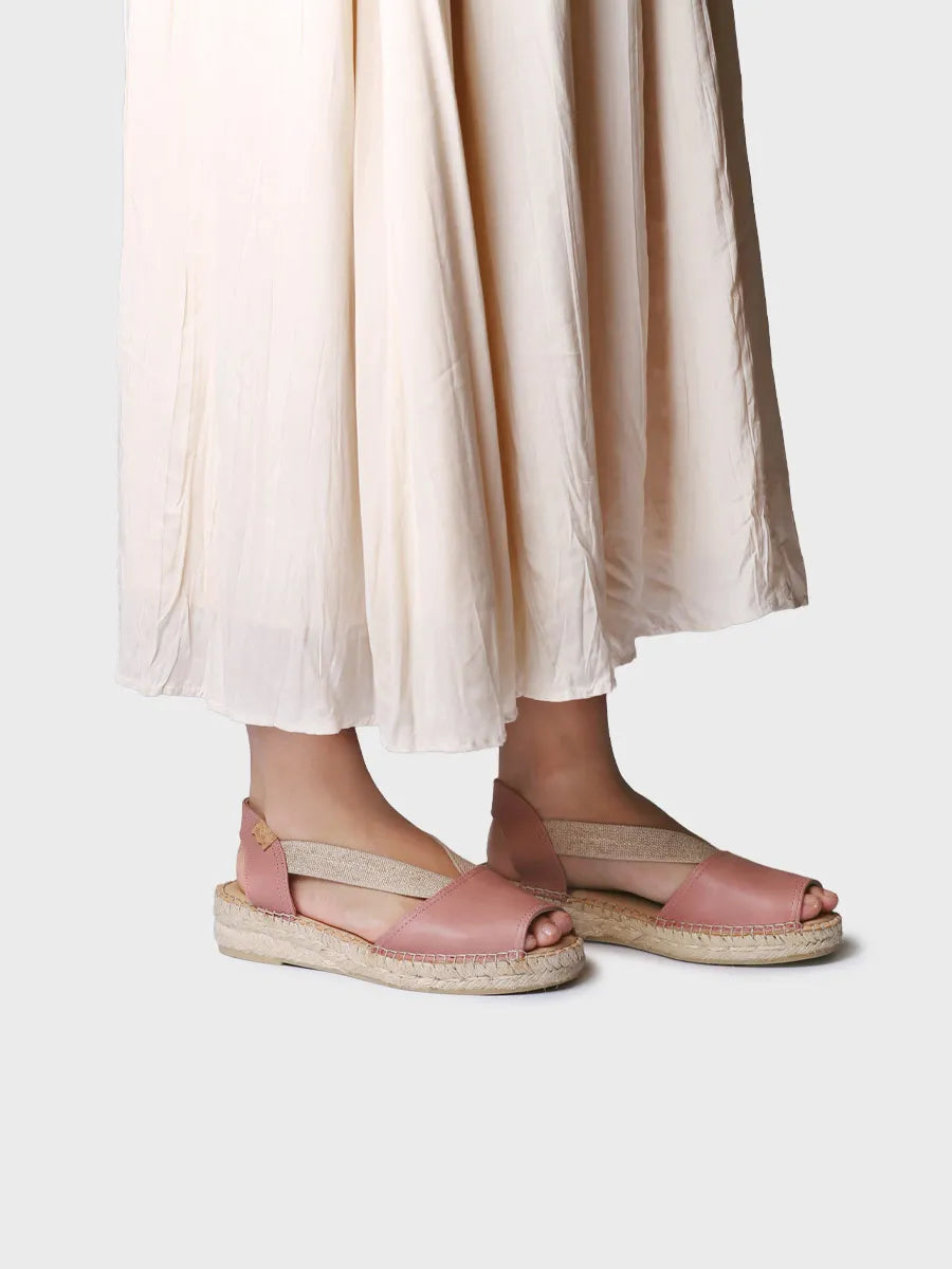 - Alpargata de mujer en piel con cuña y elásticos para un calce más ancho | TALA - Toni Pons