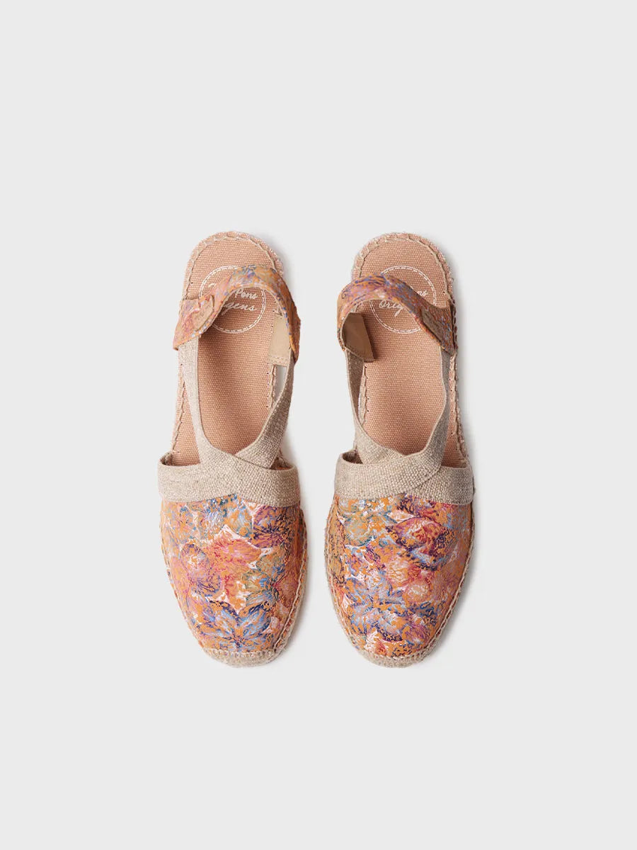 alpargatas mujer - Alpargata de mujer en piel estampada con cuña y elásticos | TELVA-LL  - Toni Pons