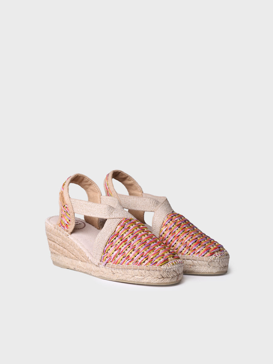 Women's vegan espadrilles in multicoloured raffia - TERRA-CS