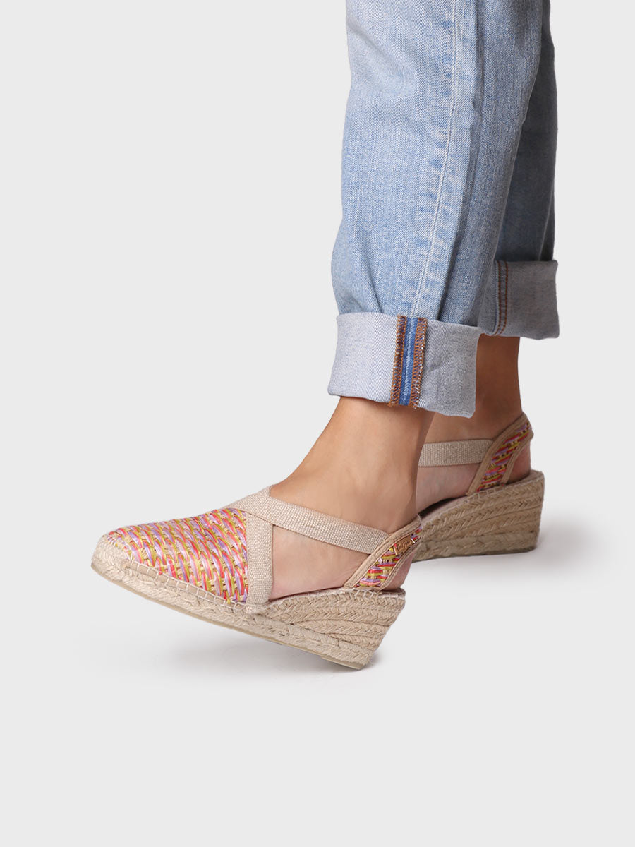 Women's vegan espadrilles in multicoloured raffia - TERRA-CS